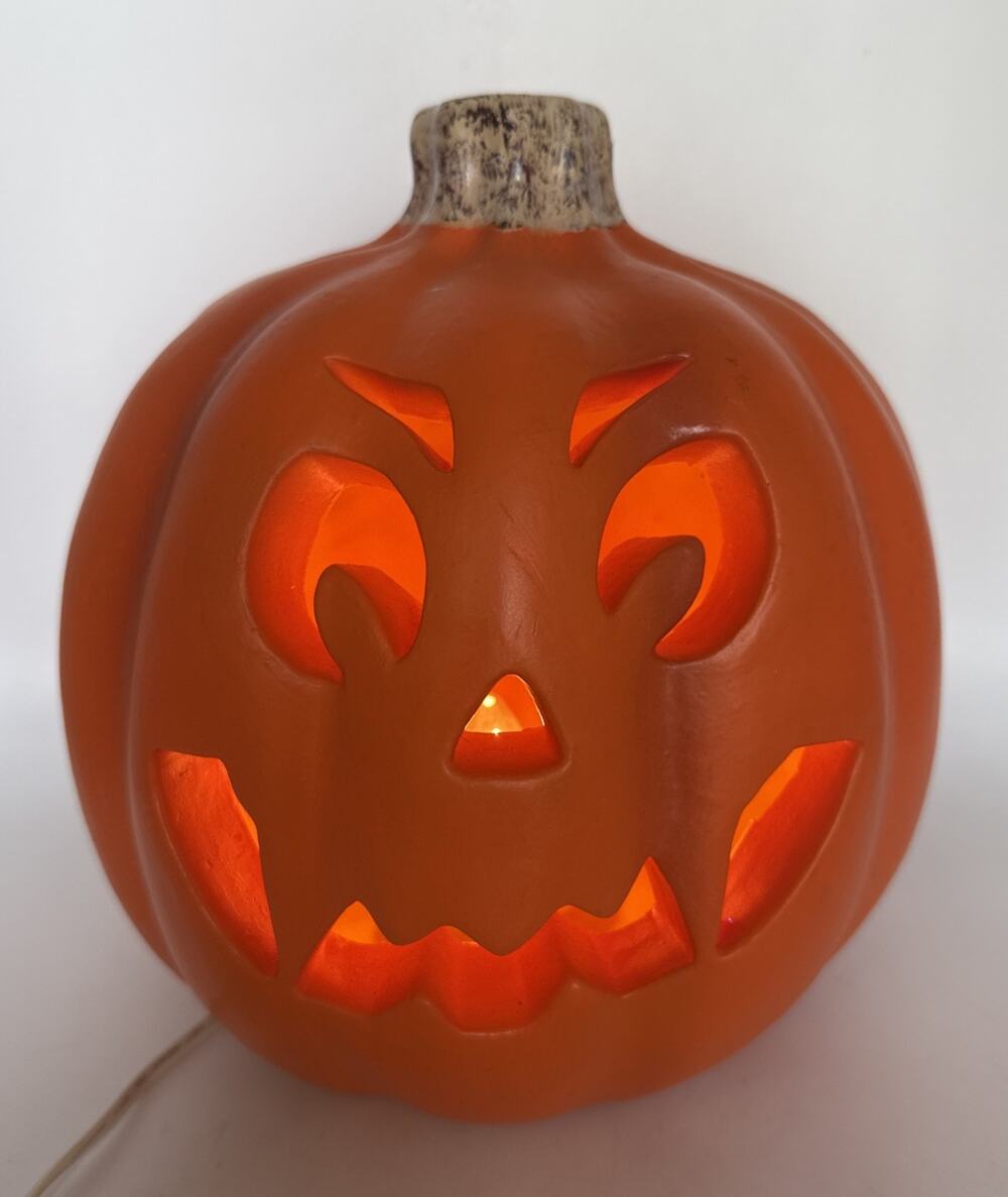 Vtg The Paper Magic Group Vampire Pumpkin Blow Mold 11” Indoor Use Halloween